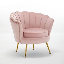 1인용 쇼파 카페 인테리어 벨벳의자 골드체어 소파, 로즈파우더