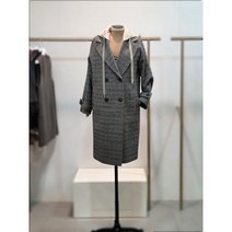 [막스카라] [막스카_라] 탈부착 후드 울 블렌드 체크 코트 M24QWH382 (P0026