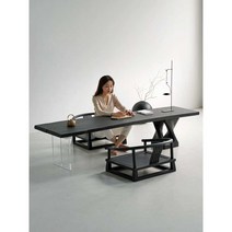 다도테이블 원목 나무 거실 찻상 인테리어, 길이 180x가로(55-65)x높이 45