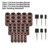 드러멜 드레멜 다용도조각기 Cspe 66PC 샌딩 밴드 3.175mm 생크 드럼 키트 Dremel 및 로터리 액세서리 연마 도구 용, 51pcs