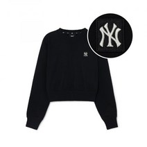 [국내매장판] 엠엘비 MLB 여성 베이직 스몰크랍핏 맨투맨 NY (Black)