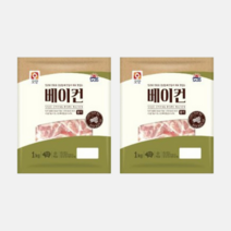 베이컨 뭉치 업소용식자재 대용량베이컨 사조오양 1kg X 2개, 기본 상품+아이스팩 3개