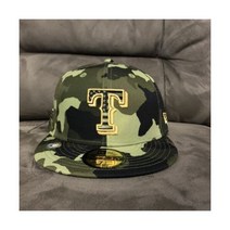 뉴에라 캠프캡 Texas Ranger New Era 59Fifty MLB 22 AFD Military Camp Fitted Hat NWT 7 1/2