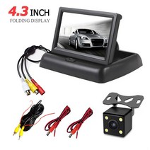 리어 모니터 차량용 후석 tv 미러링 자동차 후방 모니터 카메라 4.3 인치 주차 시스템 키트 TFT LCD 리, 05 set5