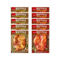 굽네 통닭다리순살 직화오븐구이 2종 혼합 10팩 맛보기(마늘갈비맛/매콤갈비맛), 1set