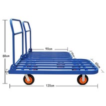 정원 원예 카트 관리 사륜차 사륜카트 농업용 구루마, 90x60 6인치 고무바퀴 700kg x음소거