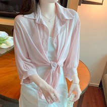 주디앤 여성 마리아 매듭 쉬폰 블라우스
