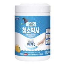 유한그린텍 마법의 청소박사 180매 주방 싱크대 식탁 냉장고 인덕션 가스렌지 후드 벽면 타일 기름 찌든 때 얼룩 제거 세정 청소 물티슈