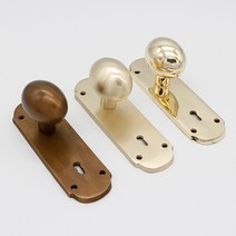 전면 고정 에그 라인 주물판 손잡이 PB 골드유광, 1개