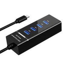 4포트어댑터 하드 드라이브용 PC 컴퓨터 도킹 스테이션 어댑터 분할기용 USB 3.05Gbps 고속 허브 304 포트 마우스 키보드, 블랙