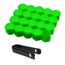 자동차 휠 너트 볼트 나사 캡 커버 도난 방지 인테리어 교체 부품 튜닝 20 Pcs 용 17 19 21 MM 플매트 카펫 러그 Ecrou De Roue 스타일링 액세서리, [05] green, [03] 21mm