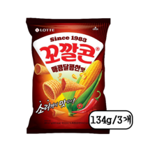 롯데제과 꼬깔콘 매콤달콤한맛 134g 3개