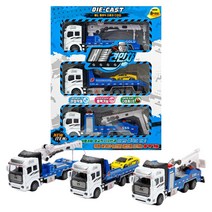 풀백 메탈 크레인 견인트럭 3종세트 장난감차 줄세우기 외출토이 5세남아