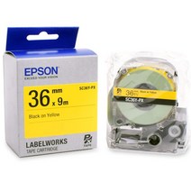 엡손라벨테이프 36mm 노랑/검정 엡손라벨테잎 엡손호환라벨테이프 라벨프린터리본 라벨기 앱손라벨지