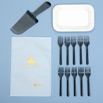 빈티지 디저트 커트러리 포크 나이프 생일 케이크 식판 세트 일회용 접시 캔들 식기 크라운 종이, 05 롱 접시 블랙 팁 10 300세트