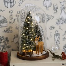 비에메종 LED 크리스마스트리 유리돔 세트 아기사슴 (무선 리모컨)