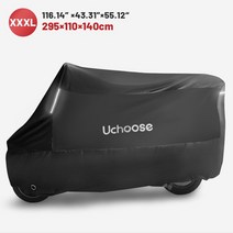 바이크커버 유니버설 Uchoose 오토바이 커버 방수 야외 반사 스트립 프로텍터 스쿠터 비옷 190T, 10 Black-XXXL