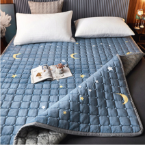 라지킹침대패드 돌침대 두툼한 킹사이즈 누빔 워싱 침대 패드 스프레드, 딸기