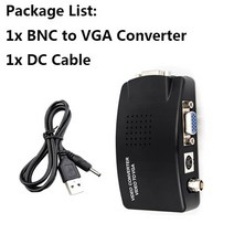 CCTV 카메라 BNC S-비디오 VGA-VGA 컨버터 박스 PC-TV VGA 입력-VGA 출력 노트북 컴퓨터 모니터 변환기 어, [01] ADD DC CABLE, [01] as shown