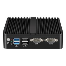 미니컴퓨터 팬리스 미니 PC IPC 인텔 셀러론 J4125 듀얼 기가비트 이더넷 RS232 HDMI VGA WiFi 4G 4xUSB 지원 윈도우 리눅스, 4G RAM 64G SSD WiFi, Intel Pentium 3805U