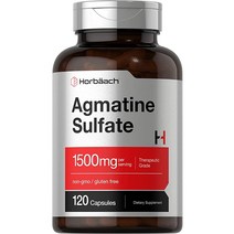 Agmatine sulfate 캡슐 1500mg 120 알약 제약 학년 비 Gmo 글루텐 무료 보충 교재 호바흐