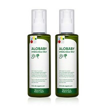 민감피부 선크림 alobaby uv 자외선 차단제 amp 야외 미스트 큰 병 6.1 fl oz(180 ml) 2병 대용량 베이비 오가닉 자외선 흡수제 없음