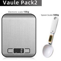 LCD 디스플레이 5KG 전자 저울 주방 규모 디지털 다기능 스테인레스 스틸 무게 측정, 06 Value Pack 2