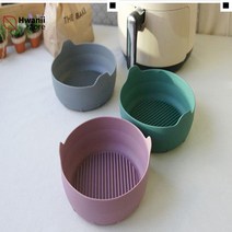 음식용팟 열탕소독 높은위생력 에어프라이기팟 실리콘용기, 대/핑크