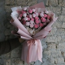 비누꽃 핑크 자나장미 50송이 꽃다발, 드라이플라워 카드(＋5천원), 서울퀵배송 (＋5천원)