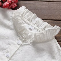 미르마루 목만 있는 레이어드 페이크 넥카라 CC+파우치세트 반하이넥 단정한 프릴 넥케이프 정장 블라우스 면접 의상 비서