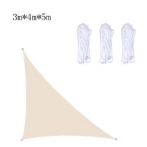 고정식어닝 처마치양 옥스포드 천 그늘 항해 증거 방수 그늘 직각 삼각형 정원 수영장, 중국, 베이지 3x4x5m