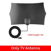 300 마일 디지털 TV 안테나 8K/4K Antena 20dB HDTV 3M HD 캠핑 밴 캐러밴 보트 자동차 침실 VHF UHF, Only Antena Black
