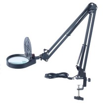 알루미늄 용접 턴테이블 LED 조명이 있는 접이식 흰색 서드 핸드 납땜 책상 USB 돋보기 용접/독서 테이블 15X, 11.black EU plug - 3X and 10X