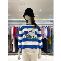 베네통 강아지 패치 스트라이프 니트 BAKP04241