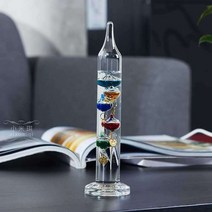 갈릴레오 온도계 장식 인테리어 물방울 막대 튜브, 7 볼 (36x280mm) 16-28도