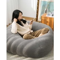 푹신한 구름쿠션 싱글 소파 빈백, 스웨이드 - 파인 그린 90x100cm 미디엄 M
