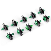 M5 페어링 볼트 패스너 클립 5x16mm 나사 금속 너트 및 스쿠터 오토바이 자동 알루미늄 교체 부품 10 개, [04] green, [01] 5x16mm