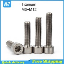 티타늄 합금 나사 육각 소켓 헤드 캡 나사 육각 볼트 DIN912 M3 M4 M5 M6 M8 M10 M12, 70mm(1개)