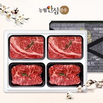 [일간고기] [농협안심한우]한우선물세트 구이2호 1.2kg (등심2팩/채끝2팩), 상세 설명 참조