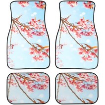 자동차발매트 4pcs jdm 사쿠라 플라워 패브릭 플로어 매트 인테리어 카펫 유니버설, 11 11