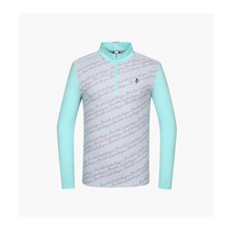 까스텔바작 BGASTS009 남성 스트레치 로고 프린트 반집업 티셔츠