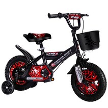 스파이더맨 네발 자전거 키즈 어린이 4발 자전거 7살 8살, 18인치cm, E