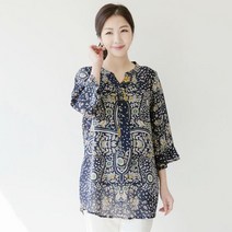 [우일인견] 엄마옷 여름데일리룩 인견100% 시원한 패턴 블라우스