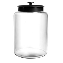 Anchor Hocking Montana 신선한 밀폐 뚜껑이 있는 유리병 블랙 메탈 1.363g(48온스) (4개 세트) -, 2.5 Gallon