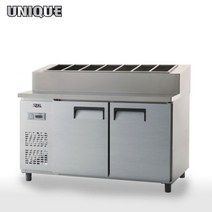 유니크 토핑냉장고 1500 UDS-15RPAR 토핑 피자 테이블 업소용 냉장고, 아날로그, 메탈, 오른쪽