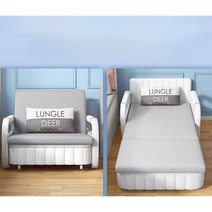 접이식 침대 소파베드 침대의자 그레이 패브릭 원룸, 폭0.8m(스폰지 5CM+라텍스2CM)+수납장