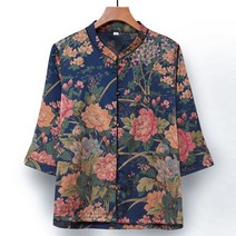 봄 여름 할머니 블라우스 차이나 남방