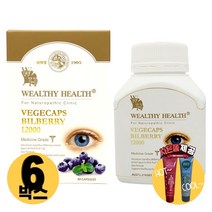 [사은품제공]호주 웰시헬스 프리미엄 빌베리 12000 90캡슐 눈에 좋은 안토시아닌 추출물 루테인 알지알지몰 RZ, 상품수량, 6개