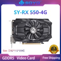 soyo full new amd gpu radeon rx 550 4g gpu gddr5 14nm 컴퓨터 pc 게임 비디오 hdmi 호환 dp dvi 128bit 그래픽 카드
