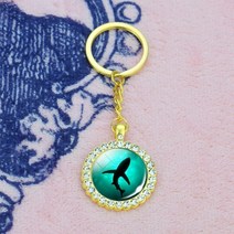 이상한 변호사 우영우 고래 열쇠고리 돌고래 우정 스마일 굿즈 커플 키링 새차 선물 패션 바다 동물 키 체인 거북이 불가사리 상어 해파리 돌 패턴 양면 유리 볼 펜던트, 쇼 12로